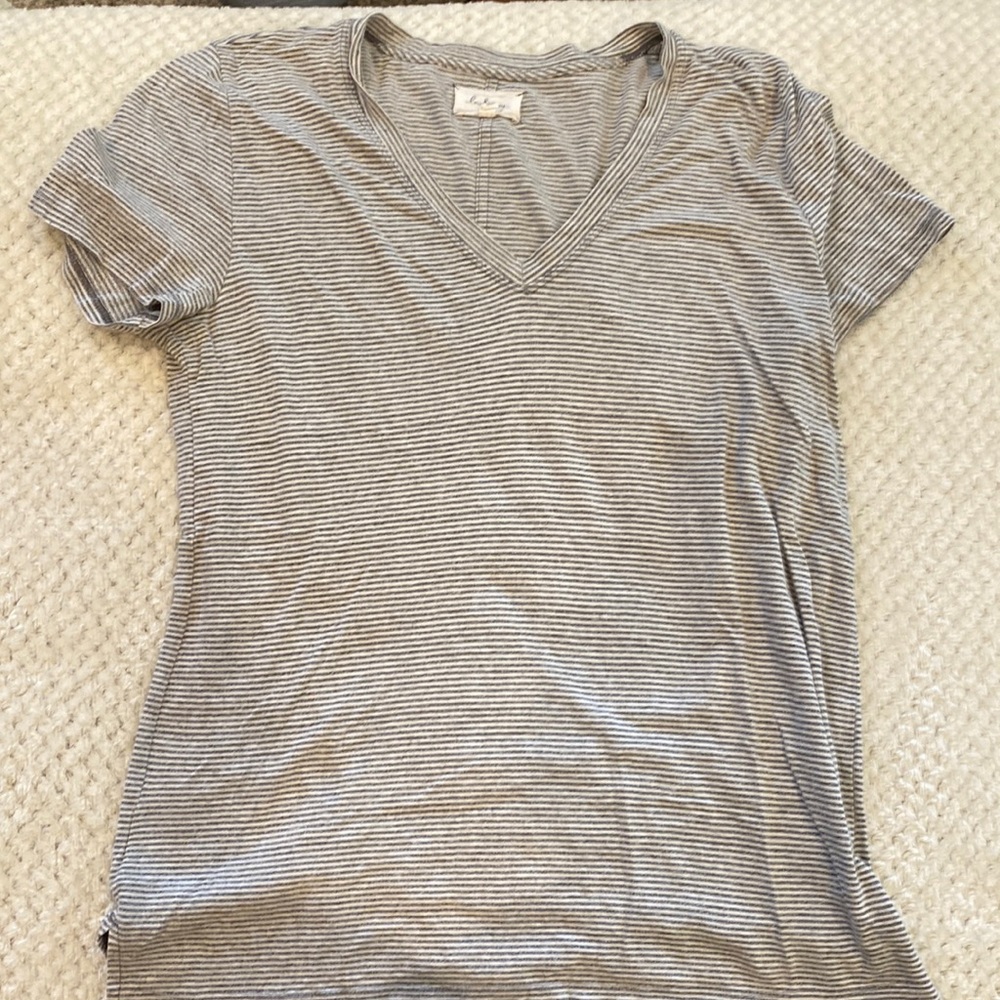 Lou and Grey size small gray and white striped t-shirt